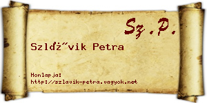 Szlávik Petra névjegykártya