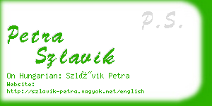 petra szlavik business card